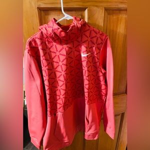 Mens large Nike coral hoodie, worn once
